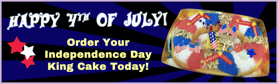Image of a 4th of July king cake