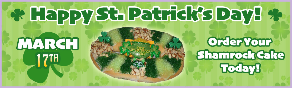 Image of a St. Patrick's Day king cake